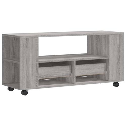 Tv-bord 102x34,5x43 cm konstrueret træ grå sonoma-eg