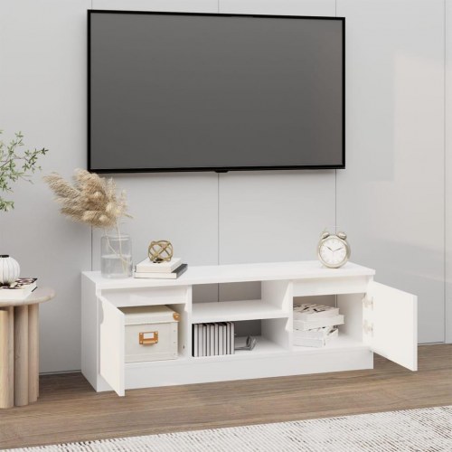 Tv-bord med låge 102×30×36 cm - hvid