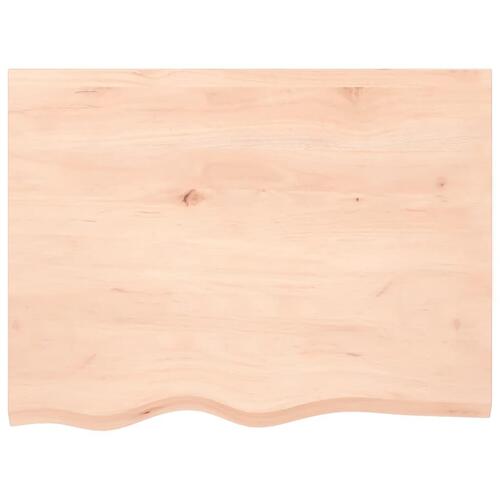 Bordplade til badeværelse 80x60x(2-4) cm massivt træ ubehandlet