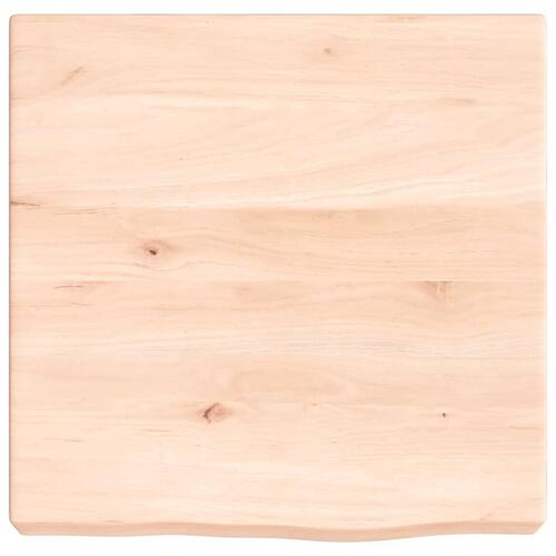 Bordplade til badeværelse 40x40x(2-6) cm massivt træ ubehandlet