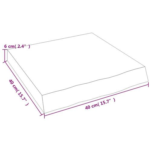 Bordplade til badeværelse 40x40x(2-6) cm massivt træ ubehandlet