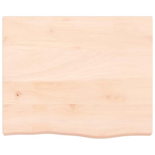 Bordplade til badeværelse 60x60x(2-6) cm massivt træ ubehandlet