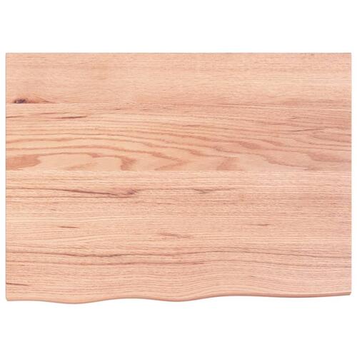 Bordplade til badeværelse 80x60x(2-4) cm massivt træ lysebrun