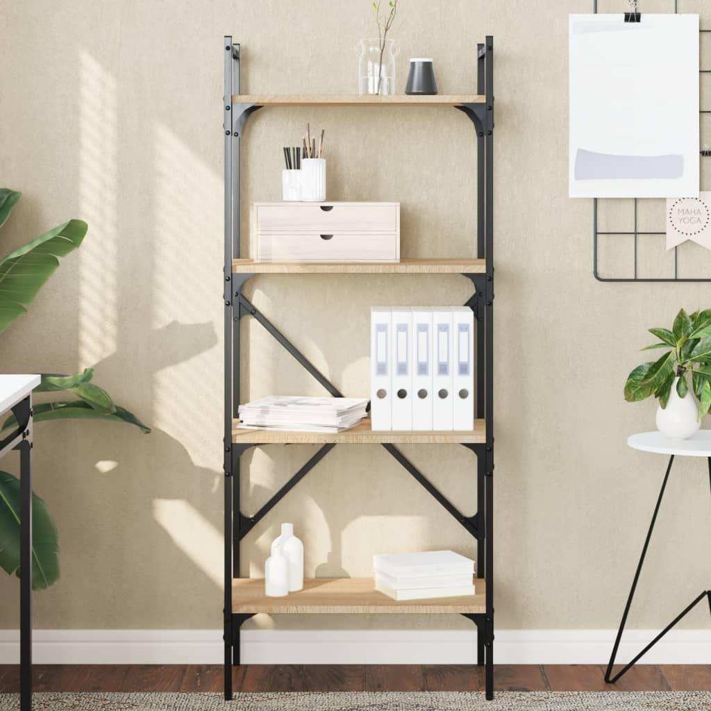 Bogreol Med 5 Hylder 56X31,5X Konstrueret Træ - Sonoma-eg / 138.5 cm