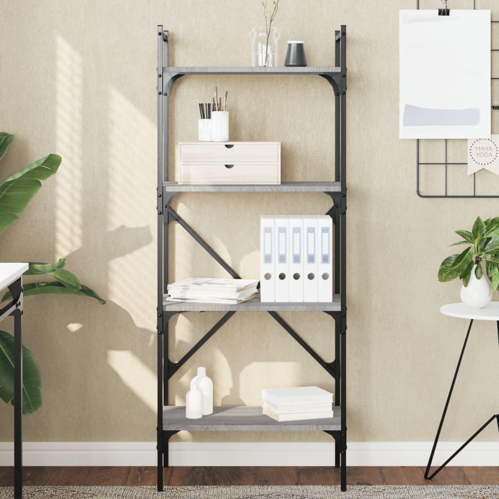 Bogreol Med 5 Hylder 56X31,5X Konstrueret Træ - Grå sonoma-eg / 138.5 cm