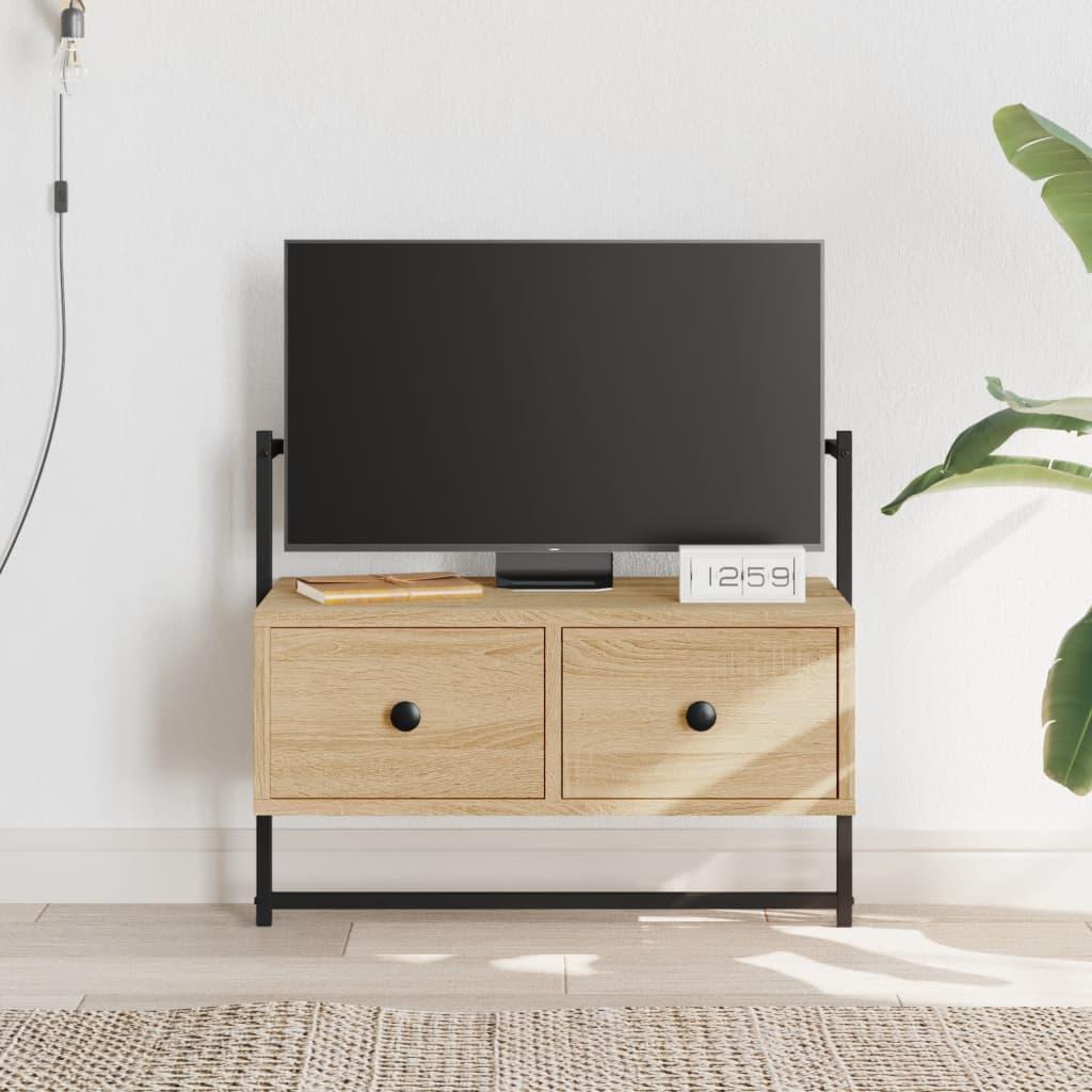 Væghængt Tv Bord 60 5x30x51 Cm Konstrueret Træ Sonoma Eg