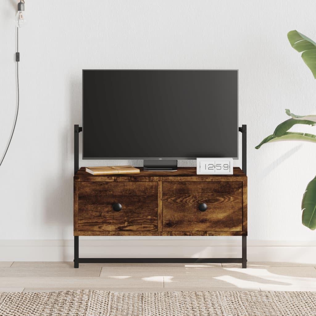 Væghængt Tv-Bord 60,5X30X51 Cm Konstrueret Træ Etræ - 60.5 cm / Røget eg