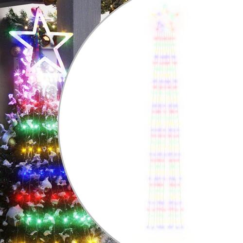 Juletræslys 320 LED'er 375 cm flerfarvet lys