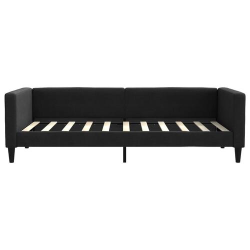 Daybed med udtræk 90x190 cm stof sort