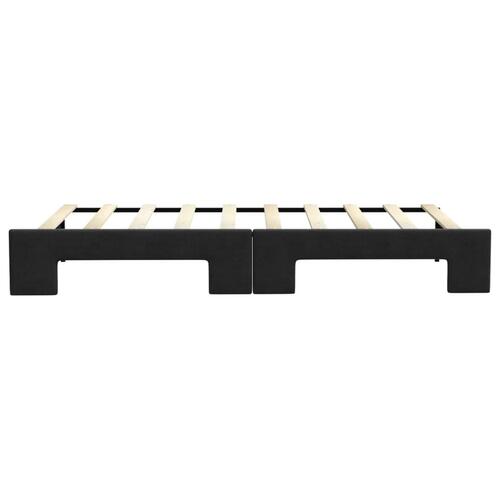 Daybed med udtræk 90x190 cm stof sort