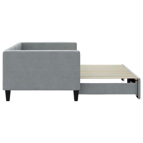 Daybed med udtræk 90x200 cm stof lysegrå