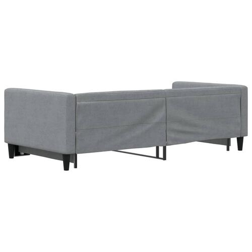 Daybed med udtræk 90x200 cm stof lysegrå