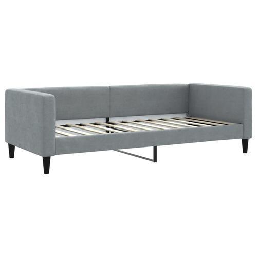 Daybed med udtræk 90x200 cm stof lysegrå