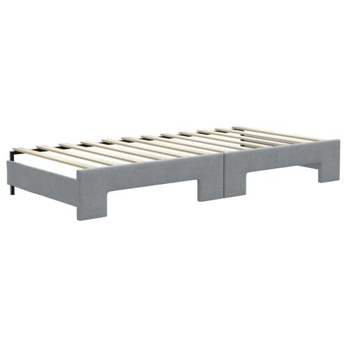 Daybed med udtræk 90x200 cm stof lysegrå