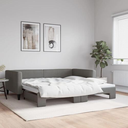Daybed med udtræk 100x200 cm stof mørkegrå
