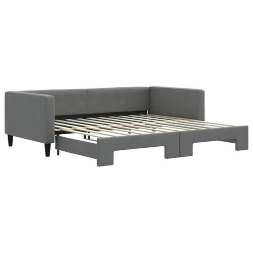 Daybed med udtræk 100x200 cm stof mørkegrå