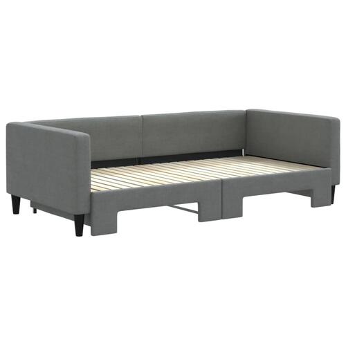 Daybed med udtræk 100x200 cm stof mørkegrå