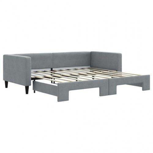 Daybed med udtræk 90 x 190 cm - lysegrå