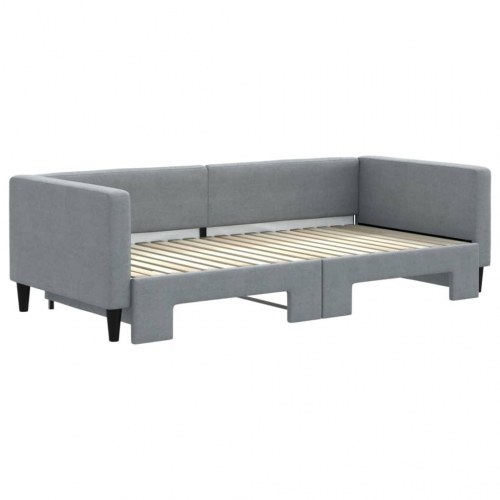 Daybed med udtræk 90 x 190 cm - lysegrå