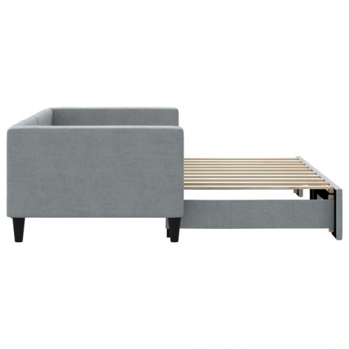 Daybed med udtræk 90 x 190 cm - lysegrå