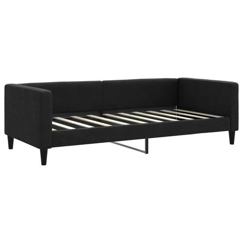 Daybed med udtræk og skuffer 90x190 cm stof sort