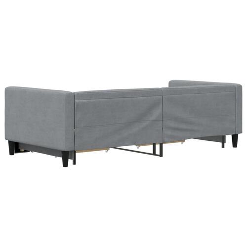 Daybed med udtræk og skuffer 90x200 cm stof lysegrå