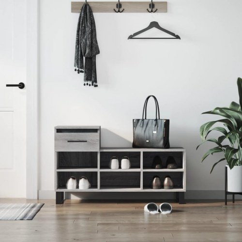 Skoskab 102×36×60 cm i konstrueret træ - grå sonoma-eg