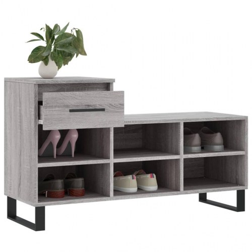 Skoskab 102×36×60 cm i konstrueret træ - grå sonoma-eg