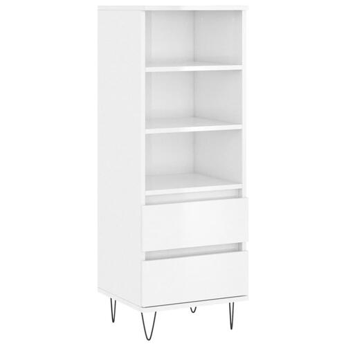 Højskab 40x36x110 cm konstrueret træ hvid højglans