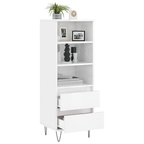 Højskab 40x36x110 cm konstrueret træ hvid højglans