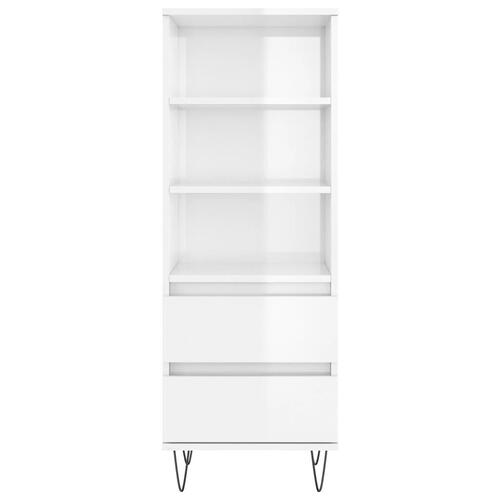 Højskab 40x36x110 cm konstrueret træ hvid højglans