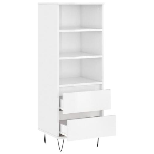 Højskab 40x36x110 cm konstrueret træ hvid højglans
