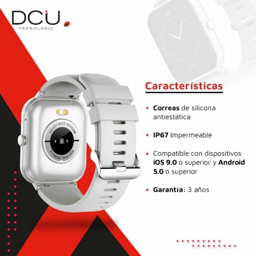 DCU Tecnologic CURVED GLASS PRO smartwatch 1,83" - grå