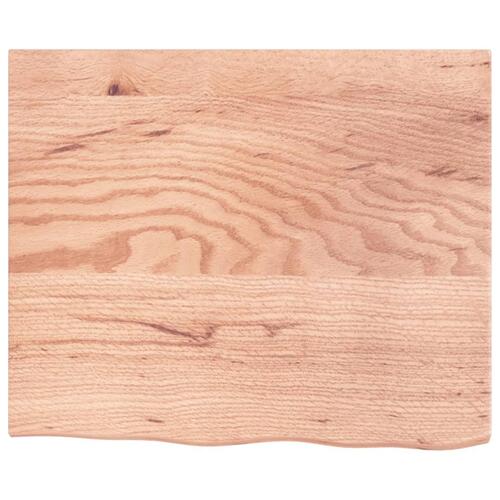 Bordplade til badeværelse 60x50x2 cm massivt træ lysebrun