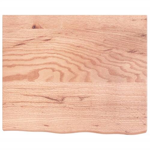 Bordplade til badeværelse 60x50x(2-4) cm massivt træ lysebrun