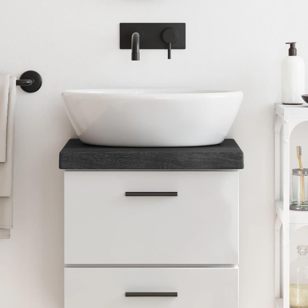 Bordplade til badeværelse 40x40x(2-6) cm massivt træ mørkebrun