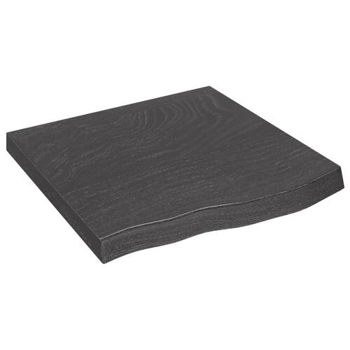 Bordplade til badeværelse 60x60x(2-6) cm massivt træ mørkebrun