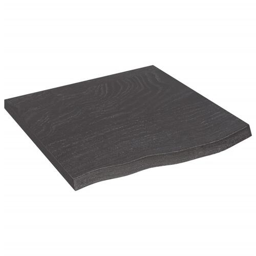 Bordplade til badeværelse 60x60x(2-4) cm massivt træ mørkebrun