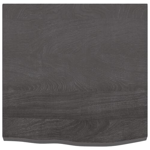 Bordplade til badeværelse 60x60x(2-4) cm massivt træ mørkebrun