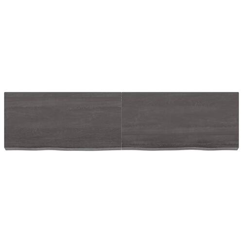 Bordplade til badeværelse 120x30x(2-6) cm massivt træ mørkebrun