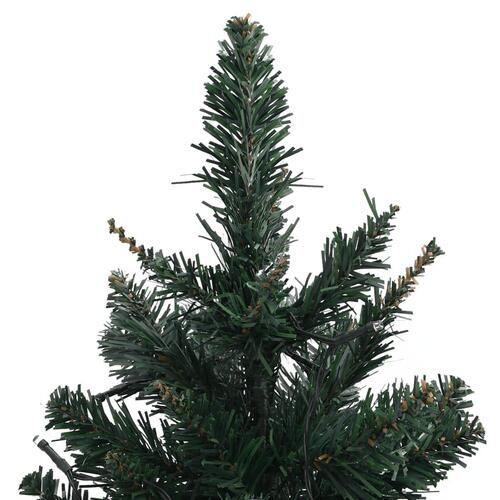 Kunstigt juletræ med lys og juletræsfod 60 cm PVC grøn