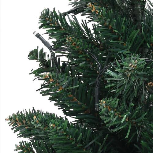 Kunstigt juletræ med lys og juletræsfod 60 cm PVC grøn