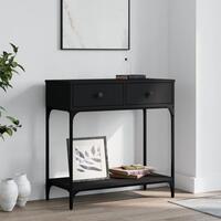 Konsolbord 75x34,5x75 cm konstrueret træ sort