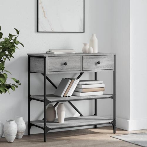Konsolbord 75x34,5x75 cm konstrueret træ grå sonoma-eg