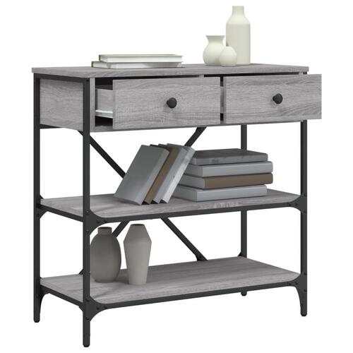 Konsolbord 75x34,5x75 cm konstrueret træ grå sonoma-eg