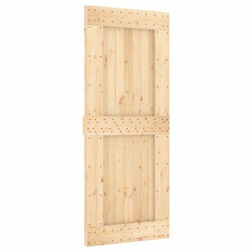 Skydedør med monteringssæt 85x210 cm massivt fyrretræ