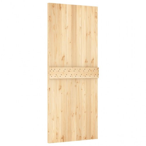 Skydedør med monteringssæt 85x210 cm massivt fyrretræ
