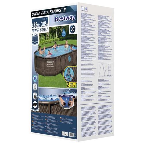 Bestway Power Steel swimmingpoolsæt 488x305x107 cm