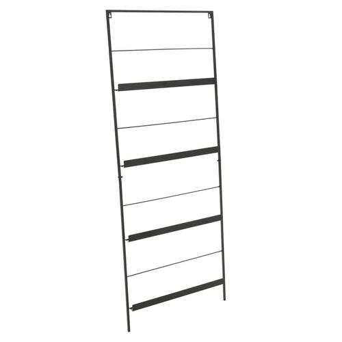 H&S Collection magasinholder 150x56,5 cm metal sort