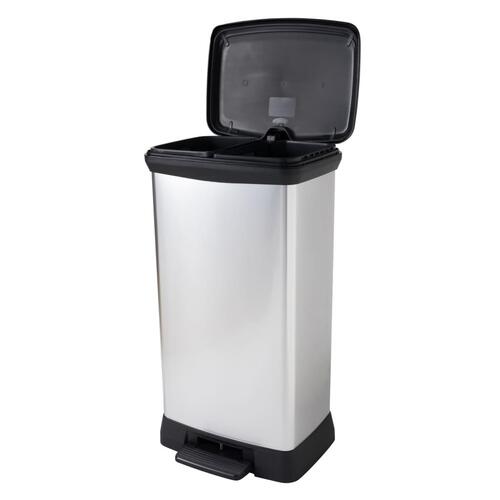 Curver pedalspand Deco 50 l sølvfarvet